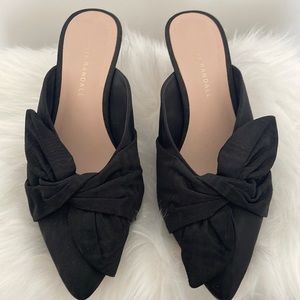 Black Bow Kitten Mule